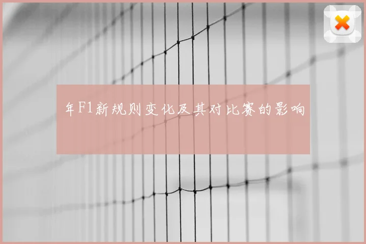 年F1新规则变化及其对比赛的影响
